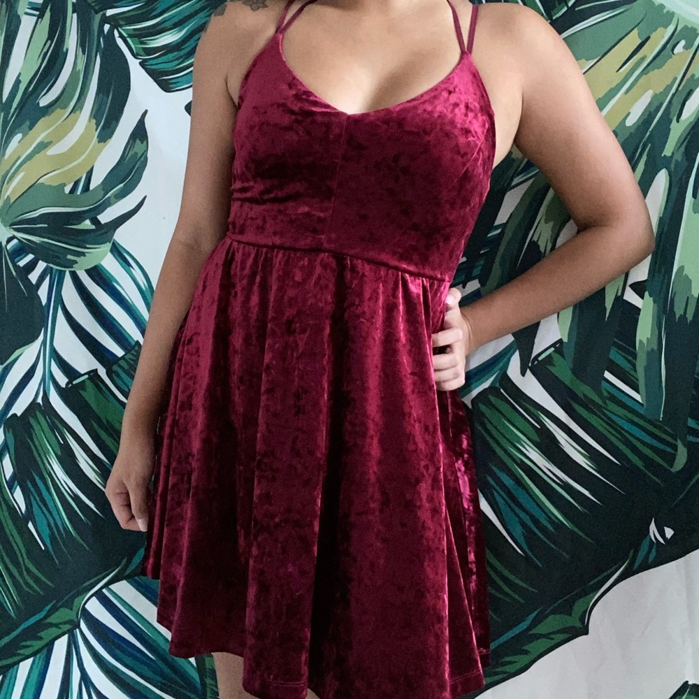 Velvet Babydoll Mini Dress